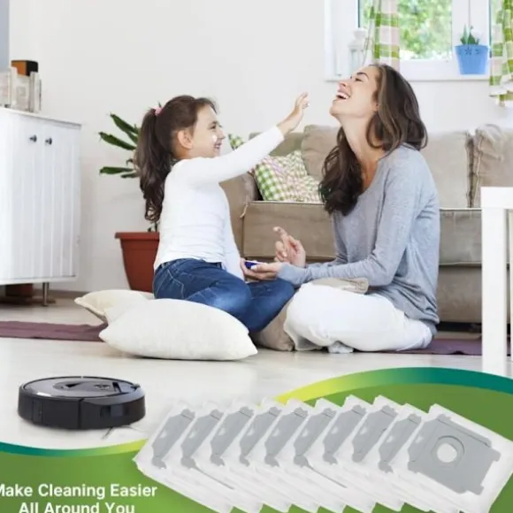 10 Dammsugarpåsar för iRobot Roomba i7, i7+, S9, S9+, i3, i3+, i4, i4+, i6, i6+, i8, i8+, J7, J7+, E5, E6, E7 - Kompatibel med iRobot Clean Base