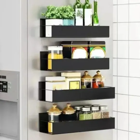 2 delar Magnetisk Förvaring Hylla Hushåll Multifunktionell Förvaring