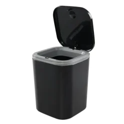 0,5 Gallon Liten Bänkskiva Soptunna, Mini Skrivbordssoptunna med Tryckknapp, Svart