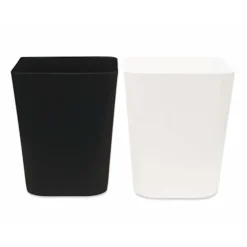 1,6 gallon papperskorg, 2-pack liten soptunna för badrum köksbänk under diskbänk, vit och svart
