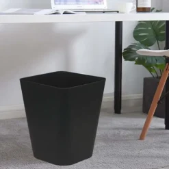 1,6 gallon papperskorg, 2-pack liten soptunna för badrum köksbänk under diskbänk, vit och svart