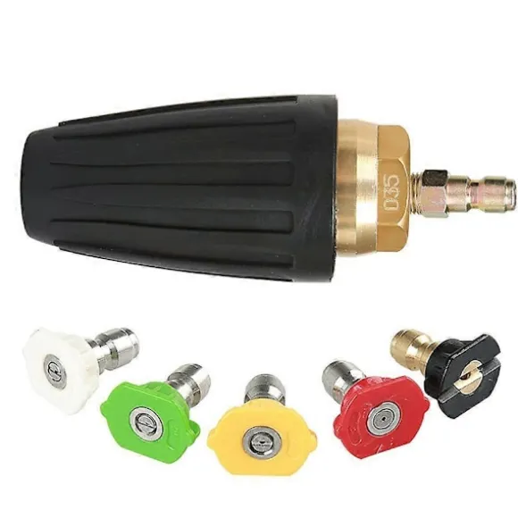 1.8 GPM 3000 PSI 035 Roterande Turbo Munstycke för Högtryckstvätt, 6.35mm Snabbkoppling Roterande Turbo Munstycke, Högtryckstvätt Tillbehörskit