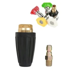 1.8 GPM 3000 PSI 035 Roterande Turbo Munstycke för Högtryckstvätt, 6.35mm Snabbkoppling Roterande Turbo Munstycke, Högtryckstvätt Tillbehörskit