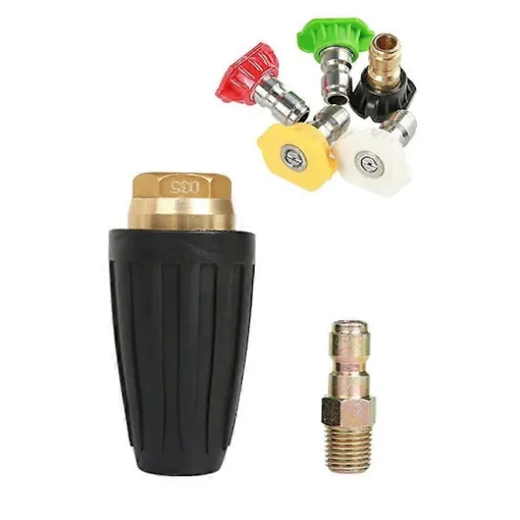 1.8 GPM 3000 PSI 035 Roterande Turbo Munstycke för Högtryckstvätt, 6.35mm Snabbkoppling Roterande Turbo Munstycke, Högtryckstvätt Tillbehörskit