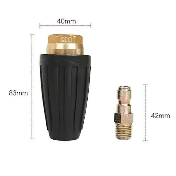 1.8 GPM 3000 PSI 035 Roterande Turbo Munstycke för Högtryckstvätt, 6.35mm Snabbkoppling Roterande Turbo Munstycke, Högtryckstvätt Tillbehörskit