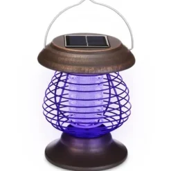 2 i 1 Solcellsmyggdödare Lampa Bug Fly Trap Trap Camping Lykta Bärbar USB Anti Mygg Moth Fly UV-ljus