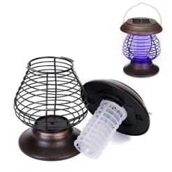 2 i 1 Solcellsmyggdödare Lampa Bug Fly Trap Trap Camping Lykta Bärbar USB Anti Mygg Moth Fly UV-ljus