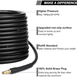 10 m Ersättningsslang för högtryckstvätt, kompatibel med Kärcher K-serien högtryckstvättar K2 K3 K4 K5 K6 K7, Click Plug Quick Connect - XF13 - 10m