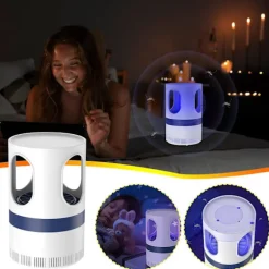 2024 Ny mygglampa hem nät rött ljus USB myggfångstlampa tyst myggfångstlampa (vit)