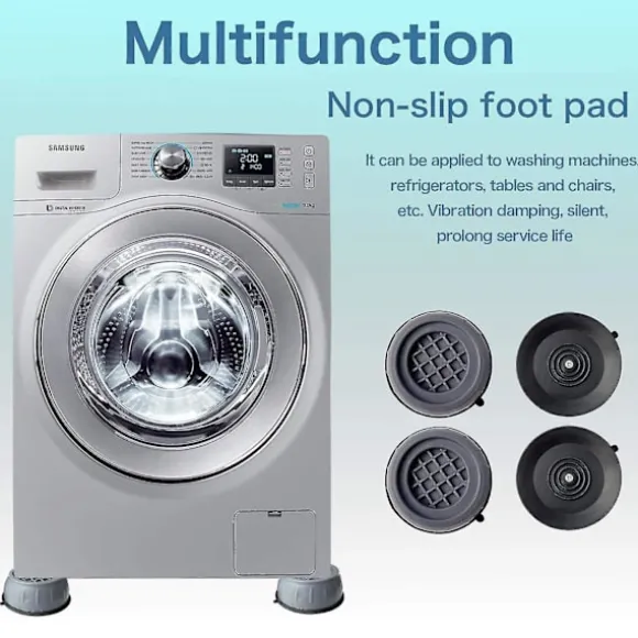 4 Pack Washing Machine Non-slip Feet Pad Vibration Damper Rubber Foot Pad