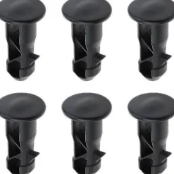 3 par gångjärnsbultar gångjärnstappar för soptunnlock för att passa 240/120/100/60l utomhussoptunnor, 65 mm x 18 mm, svart plast