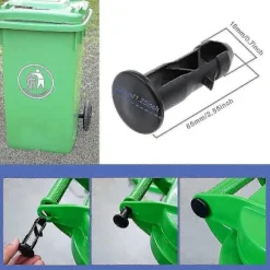 3 par gångjärnsbultar gångjärnstappar för soptunnlock för att passa 240/120/100/60l utomhussoptunnor, 65 mm x 18 mm, svart plast