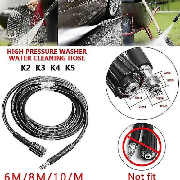 2024 Passar för Karcher K2 K3 K4 K5 6M / 8M / 10M högtryckstvätt slang spray slang 8M