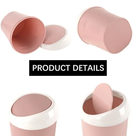 2 små papperskorgar Mini skrivbordspapperskorg (blå, rosa)