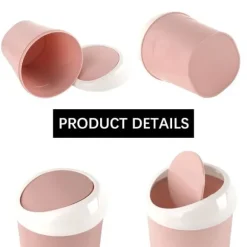 2 Små papperskorgar Mini skrivbordspapperskorg (blå, rosa)