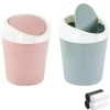 2 små papperskorgar Mini skrivbordspapperskorg (blå, rosa)[CO]