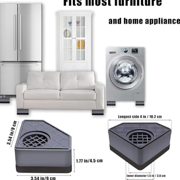 4 st Anti-vibrationskuddar för tvättmaskin, torktumlare, stötdämpande, halkfria och ljudreducerande mattor, lämpliga för de flesta möbler, skydd
