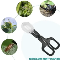 2 st Bärbara Transparenta Insektfångare Inomhus Utomhus Bug Scooper Klämma Tång Pincett Natur Utforskningsleksak, Blå（Svart）