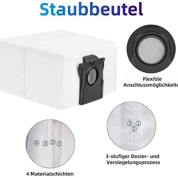 14 st Dammsugarpåsar för Dreame D10 Plus Gen 2 Dammsugartillbehör White