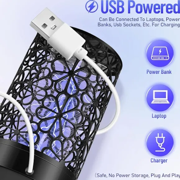 1 st elektrisk myggfångare utomhus USB-kontakt i myggfångare inomhus insektsmyggfälla lila ljus myggdödare L