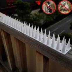 12 st Fågelavvisande spikremsor i plast, anti-klättringsspikar (vita)