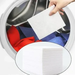 100 st färgfångare ark bevis färgabsorption papper anti tyg färgade blad tvätt färg kör bort ark i tvättmaskin