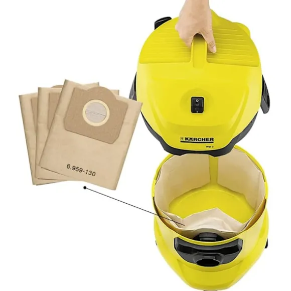3 st Karcher dammsugarpåse dammuppsamlingspåse kar/cher 6.959-130.0 Fil