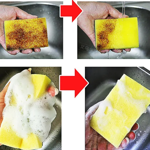 10 st köksvampar, dubbelsidig exfolierande svamp, mycket absorberande, lätt att torka och återanvändbar