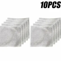 10 st Magisk Disktrasor Silvertråd Rengöring Kökstrasa Förtjockad Mikrofiber Tvätthandduk Inbyggd Svamp Ståltråd Boll Trasa 10PCs