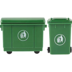 2 st Mini Soptunna Modell Dockhus Avfallsbehållare Miniatyr Sortering Soptunna Modell