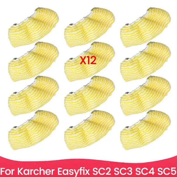 12 st Ångmoppdukar för Kärcher Easyfix SC2 SC3 SC4 SC5 Handhållen Dammsugare Delar Micro As Shown