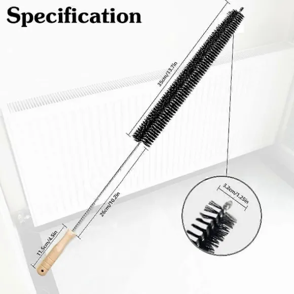 2 st Radiatorrengöringsborste Flexibel Radiator Dammvippa med Trähandtag (73cm)