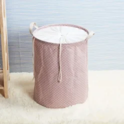 1 st (Rosa 35x45) 18-tums stora organiseringskorgar för klädförvaring, tvättkorgar med dragsko, hopfällbar tvättpåse, hopfällbar stor kapacitet