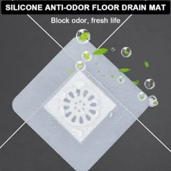 2 st Silikon Avloppsskydd 14,7 * 14,7 cm Anti-Luktdämpande Matta för