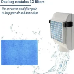 12 st Torktumlare Ventilationsfilter Ersättning för Funmas Vent Inomhus Torktumlare Ventilationsluftreningsfilter Element Reducera Lukt[D] Blue
