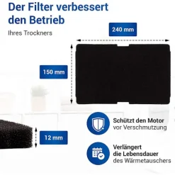 10 st torktumlarfilter för torktumlarersättning för 2964840100, filter för torktumlare De8635rx Ds7512pa tumlare