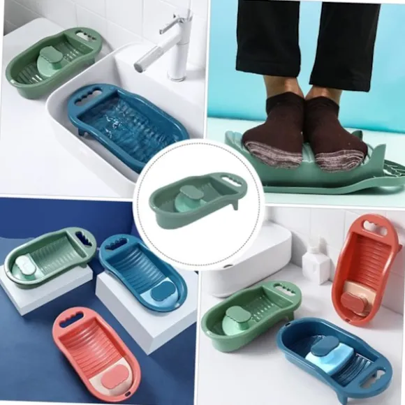 1 st tvättbräda - Handtvätt Rengöring Bräda Diskho Mini Bärbar Tvättmaskin Sock Tvättbräda Pp Djur Barn Underkläder green
