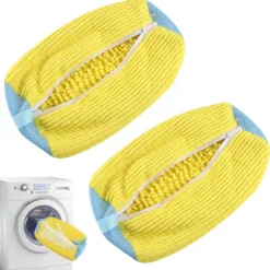 2 st Tvättskopåsar för Tvättmaskin och Torktumlare, Återanvändbar Skopåse för Rengöring yellow