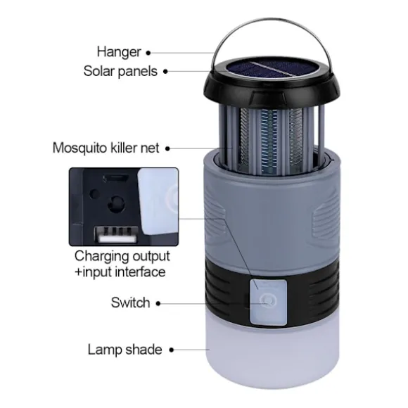 1 st USB-uppladdningsbar mygglampa Lila UV-mygglampa