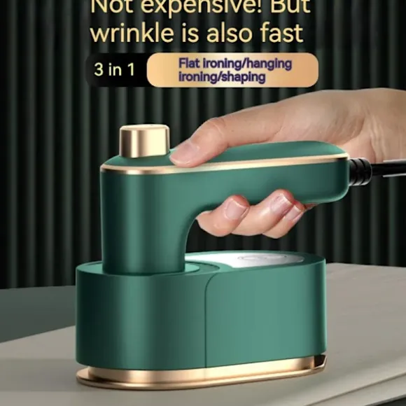 1 styck (Grön) Bärbar Strykjärn, Handhållen Ångare För