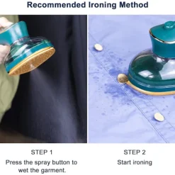 1 stycke (Grön) Bärbar Handhållen Strykjärn, Mini Handhållen Ångstrykjärn