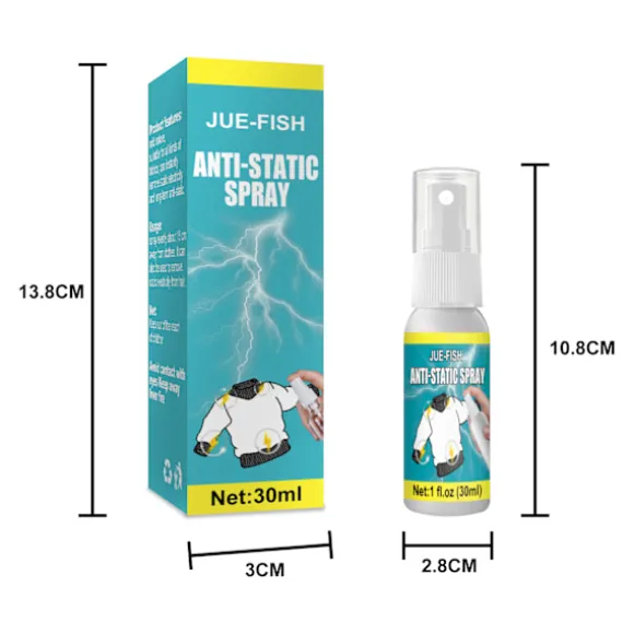 1 stycke 30ml antistatisk spray för hushåll, antistatisk spray för kläder