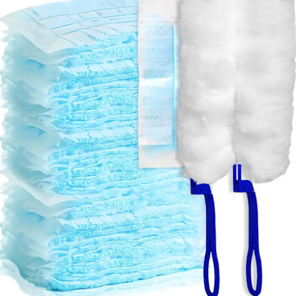 50 stycken dammvippor, dammtrasor, refill-paket för Swiffer, mikrofiber dammvippa med 2 handtag för damm smuts bil