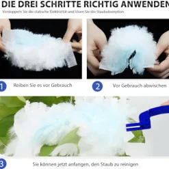 50 stycken dammvippor, dammtrasor, refill-paket för Swiffer, mikrofiber dammvippa med 2 handtag för damm smuts bil