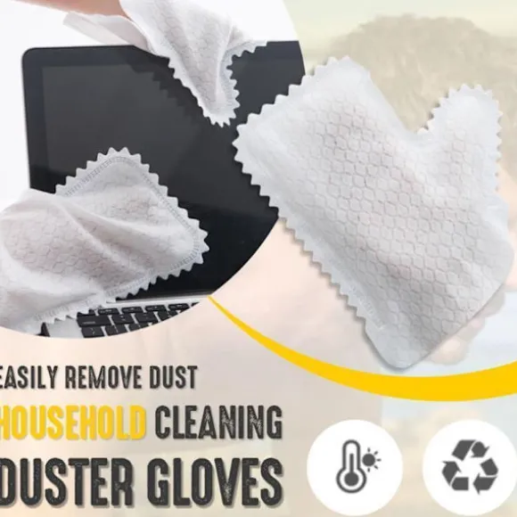 10 stycken förtjockade sughanddukar kan återanvändas Super Mite superfina fiberdammborttagning och sughandskar Hushållsrengöring non-woven handskar
