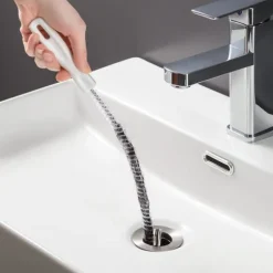 2 stycken tvättborste för rengöring av avlopp Flexibel avloppsborste för hår catcher för igensättning av tvättställ (2 stycken)