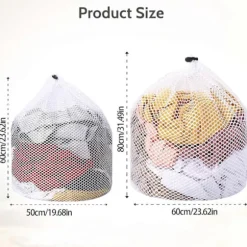 2 Stycken Tvättsäck med Dragsko, Mesh Tvättsäck för Tvättmaskin, Mesh Tvättsäck (20x24/24x32 tum)