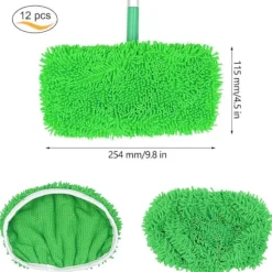 12 Stycken Våtrengöringsdukar för Swiffer, Återanvändbara Gröna Korall Sammet Våtservetter, Mikrofiber Våt- och Torr-mopp, Lämplig för Alla Typer av Golv (1 | Fyndiq