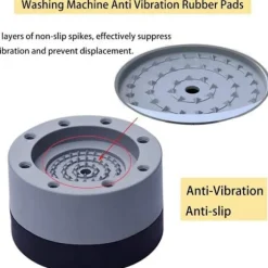 Antibrus Tvättmaskinsfötter, 4 st Tvättmaskinsfötter, Antivibrations Tvättmaskinskuddar Halkfria