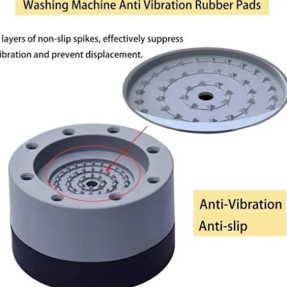 Antibrus Tvättmaskinsfötter, 4 st Tvättmaskinsfötter, Antivibrations Tvättmaskinskuddar Halkfria